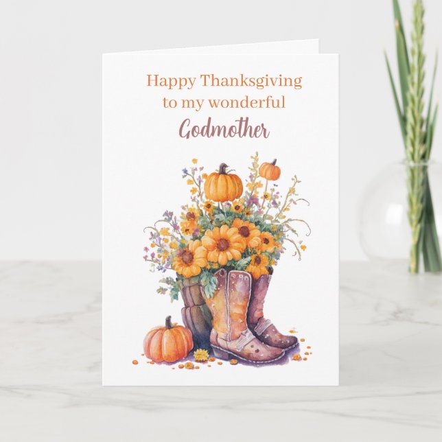 Tarjeta Calabaza Otoño Feliz Día de Acción de Gracias Madr (Anverso)