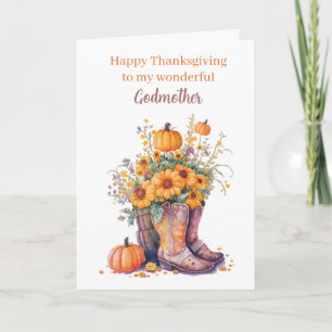 Tarjeta Calabaza Otoño Feliz Día de Acción de Gracias Madr