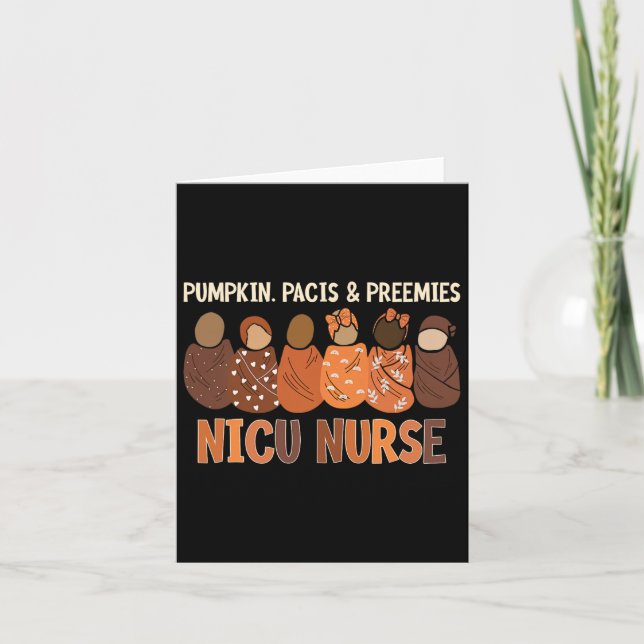 Tarjeta Calabaza Pacis Y Locales Enfermera Nicu Otoño Caíd (Anverso)