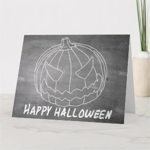 Tarjeta Calabaza para Halloween 6 aspecto de pizarra