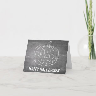 Tarjeta Calabaza para Halloween con aspecto de pizarra 1