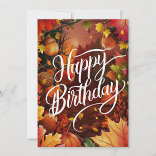Tarjeta Calabaza Pastel Dreamy Otoño Otoño Feliz Cumpleaño
