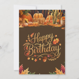 Tarjeta Calabaza Pastel Editable Otoño Otoño Feliz Cumplea