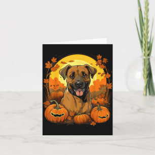 Tarjeta Calabaza Perro Cur de Boca Negra Halloween Día de