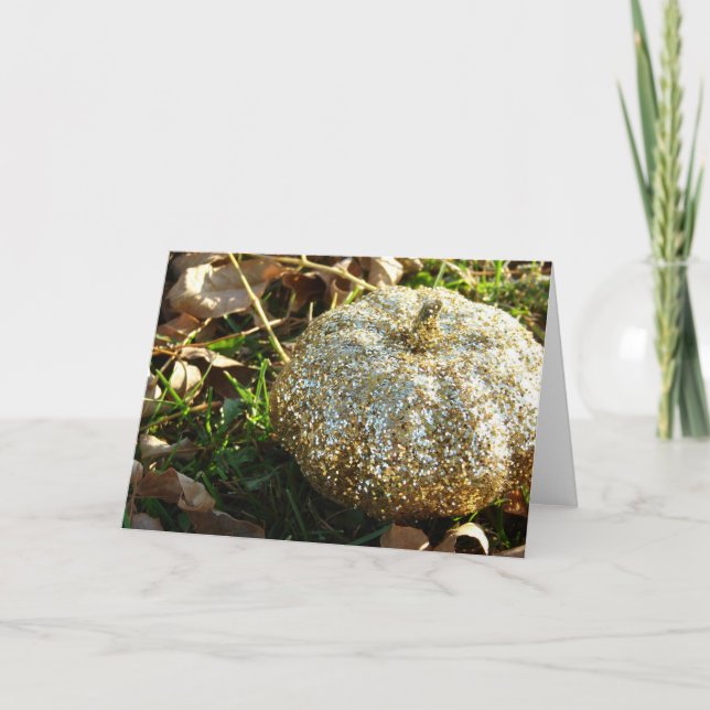 Tarjeta Calabaza purpurina (Anverso)