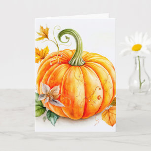 Tarjeta Calabaza recolectada en otoño recién recolectada