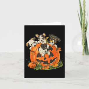 Tarjeta Calabaza retro de perro de los años 90 cachorros H