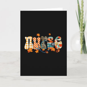 Tarjeta Calabaza Retro Enfermera Vida Estetoscopio Otoño I