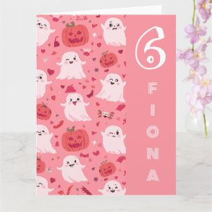 Tarjeta Calabaza rosa Sorpresa Fantasmagórica