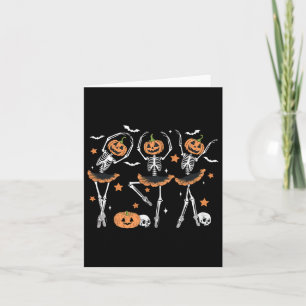 Tarjeta Calabaza Skeleton Terror Halloween Hombres Mujeres