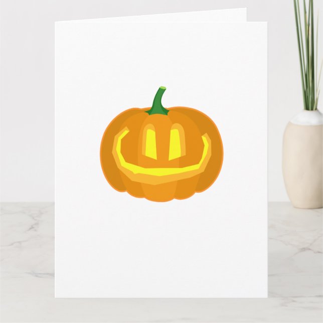 Tarjeta Calabaza Tallada Sencilla (Anverso)