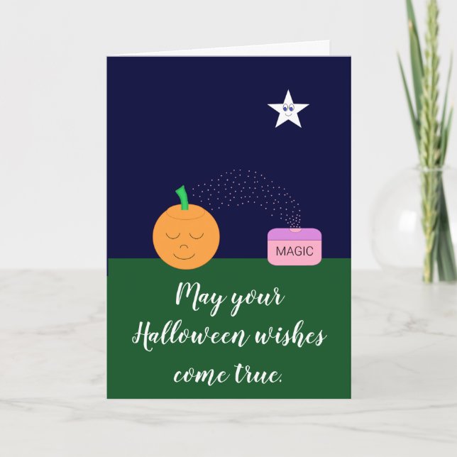 Tarjeta Calabaza tiene su deseo: Halloween (Anverso)