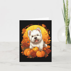 Tarjeta Calabaza Westie perro Halloween Día de Acción de G