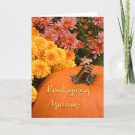 Tarjeta Calabaza Y Crisantemo / Acción de Gracias