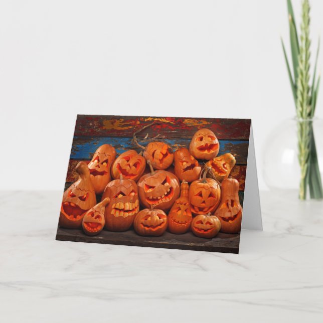 Tarjeta Calabazas asustadizas 2 de Halloween de la (Anverso)