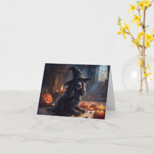 Tarjeta Calabazas de Cocker Spaniel Halloween Scary