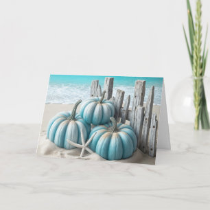 Tarjeta Calabazas de cumpleaños Coastal Blue Beach