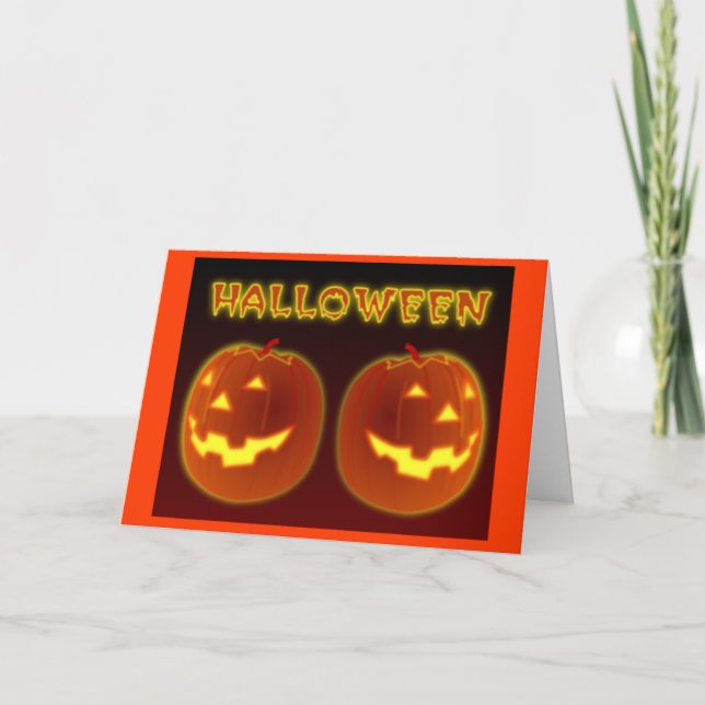 Tarjeta Calabazas de Halloween (Anverso)