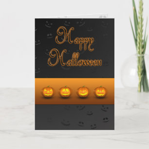 Tarjeta Calabazas de Halloween Jack-o-Lantern