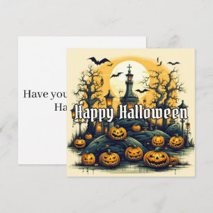Tarjeta Calabazas de Halloween súper espeluznantes
