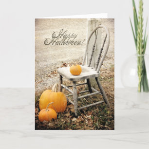 Tarjeta Calabazas de Halloween y el viejo Cahir