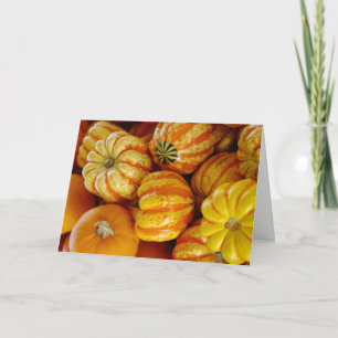 Tarjeta Calabazas de Otoño Acción de Gracias