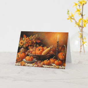 Tarjeta Calabazas de otoño coloridas