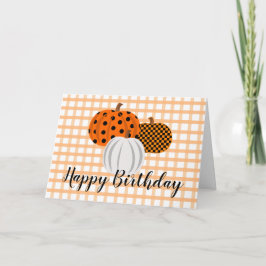 Tarjeta Calabazas de otoño rusticas Feliz cumpleaños