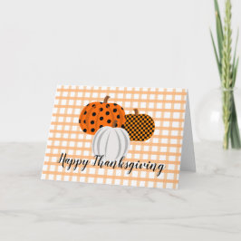 Tarjeta Calabazas de Otoño Rústicas Feliz Día de Acción de
