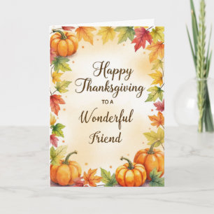 Tarjeta Calabazas de otoño sensoriales del Día de Acción d