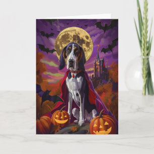 Tarjeta Calabazas de perro Bluetick Coonhound de Halloween