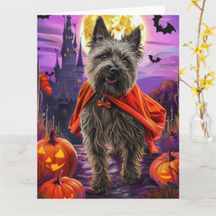 Tarjeta Calabazas de vampiro aterradoras de Halloween Cane