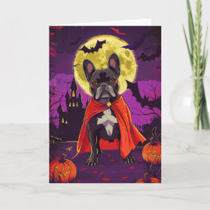 Tarjeta Calabazas de vampiro de Bulldog Francés de Hallowe