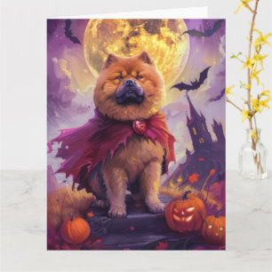 Tarjeta Calabazas de vampiros de Halloween Chow Chow dan m