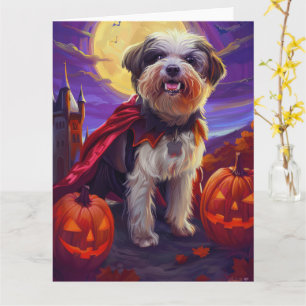 Tarjeta Calabazas de vampiros de Halloween Havanese asusta
