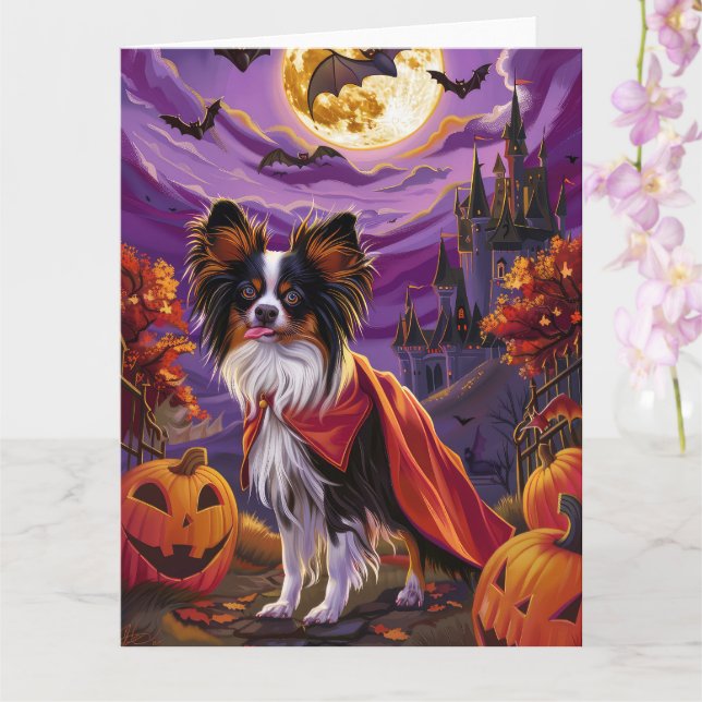 Tarjeta Calabazas de vampiros de Papillon de Halloween dan (Orquídea)