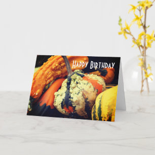 Tarjeta Calabazas Elegantes Cumpleaños Naturaleza