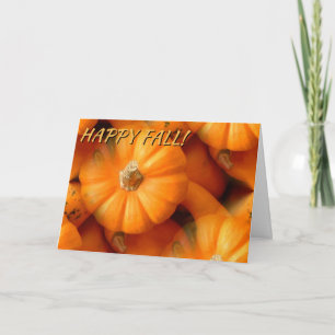 Tarjeta Calabazas Mini Naranja y Calabacines Saludo de Oto