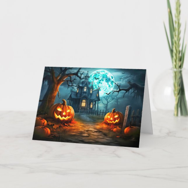 Tarjeta Calabazas Nefareosas En Una Luna Llena (Anverso)