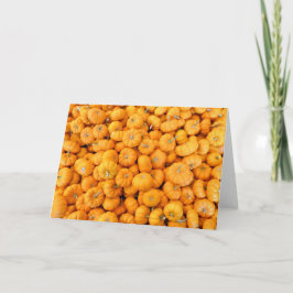 Tarjeta Calabazas pequeñas naranjas de cosecha de otoño