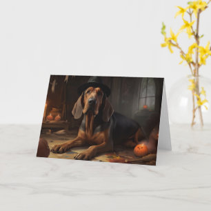 Tarjeta Calabazas Sabueso Halloween Aterradoras