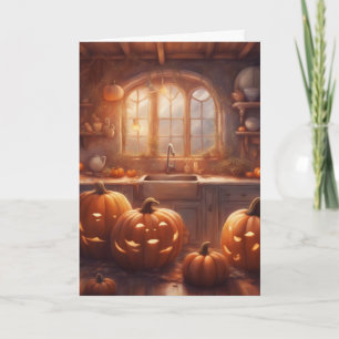 Tarjeta Calabazas talladas para Halloween