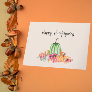 Tarjeta Calabazas y flores acuáticas femeninas