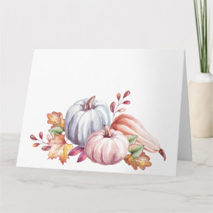 Tarjeta Calabazas y gourd de acuarela pastel precioso