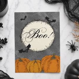 Tarjeta Calabazas y murciélagos elegantes