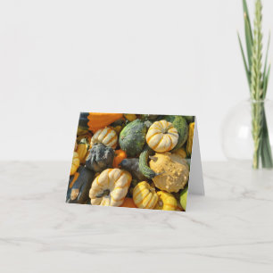 Tarjeta Calabazas y Zapallos Otoñales