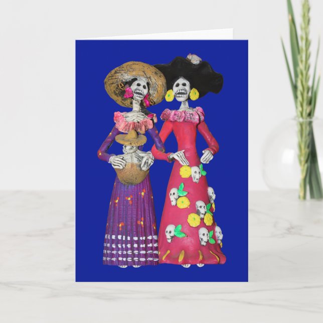 Tarjeta Calavera Amigas (Anverso)