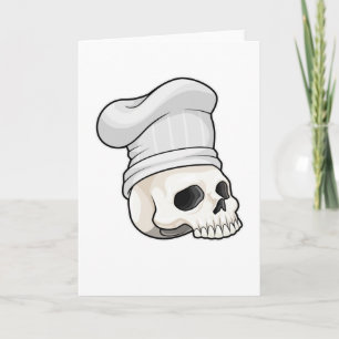 Tarjeta Calavera como cocinero con sombrero de chef