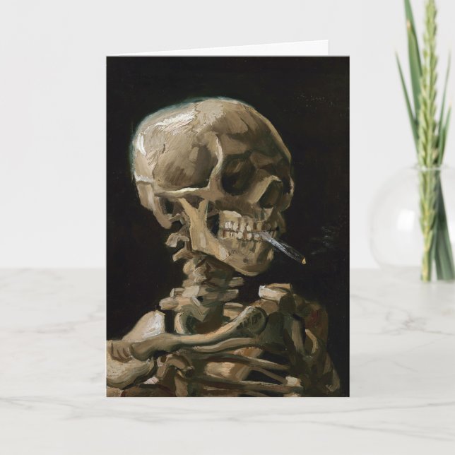 Tarjeta Calavera con arte Vicente van Gogh (Anverso)