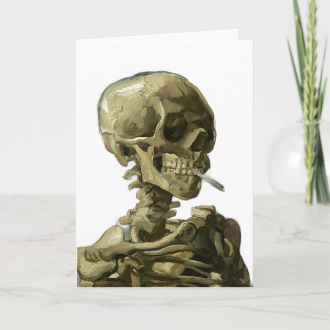 Tarjeta Calavera con cigarrillo de Van Gogh (Anverso)